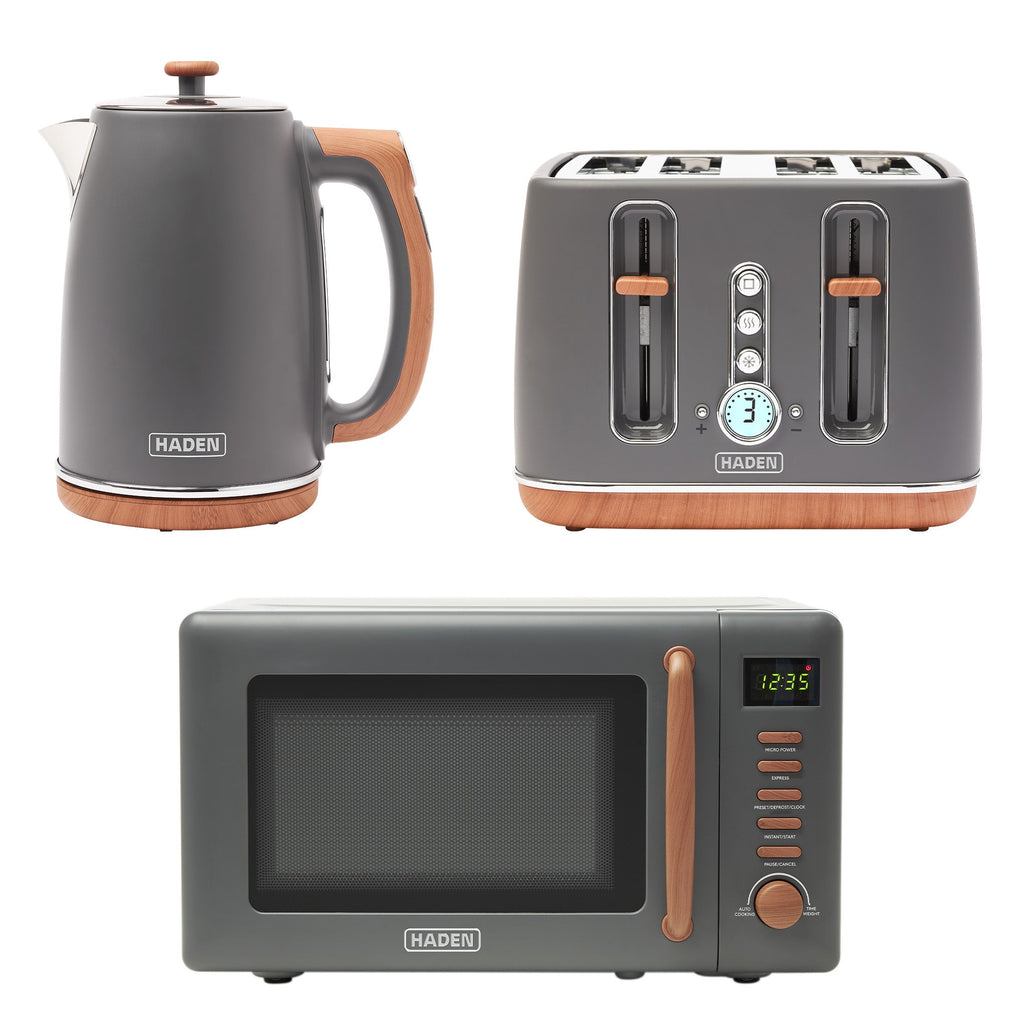 Ensemble bouilloire + grille-pain + micro-ondes Haden Dorchester - Gris