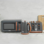 Ensemble bouilloire + grille-pain + micro-ondes Haden Dorchester - Gris