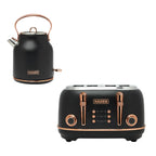 Haden Heritage Black &amp; Copper Bundle – Ensemble bouilloire + grille-pain 4 tranches