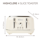 Grille-pain 4 tranches Haden Highclere Cream