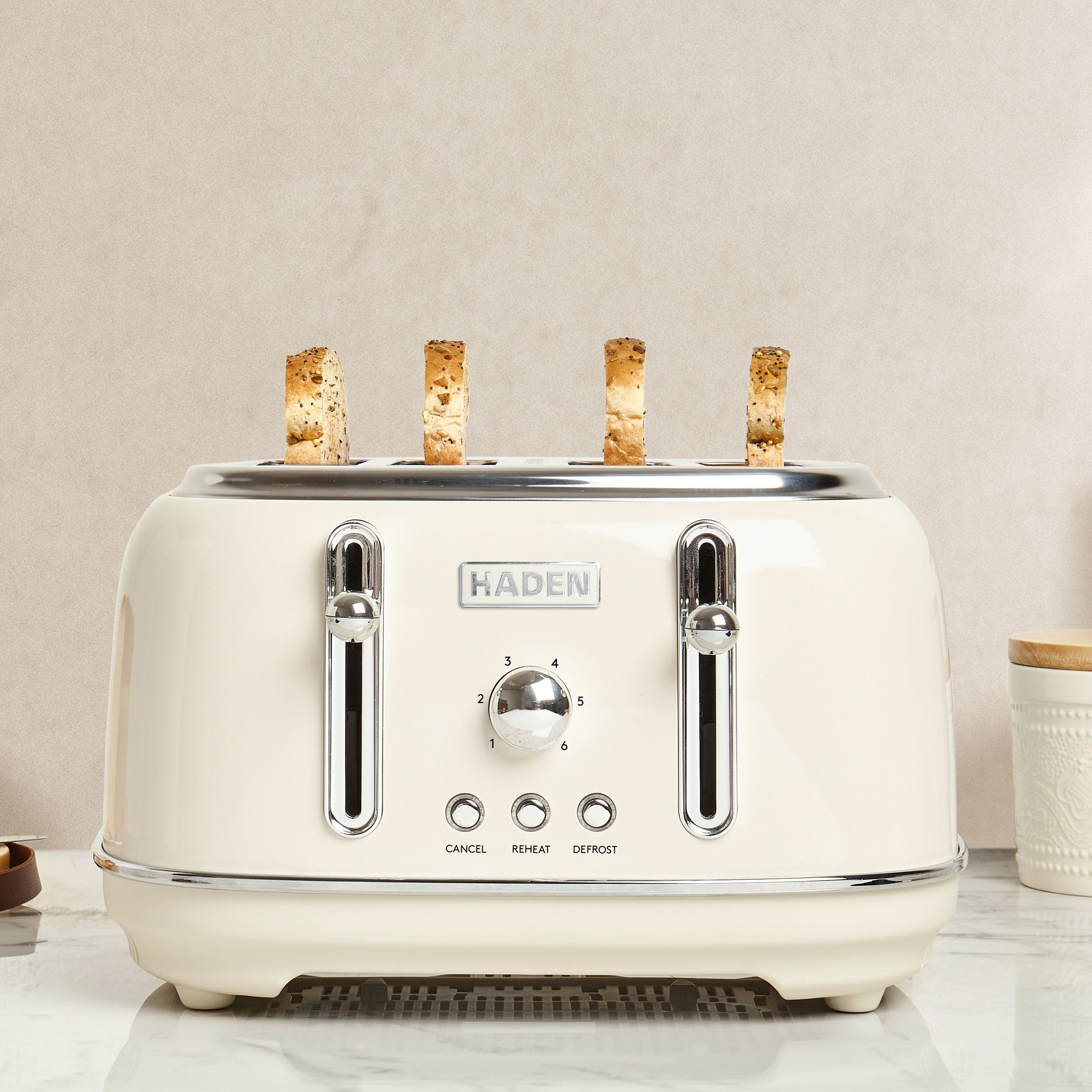 Grille-pain 4 tranches Haden Highclere Cream