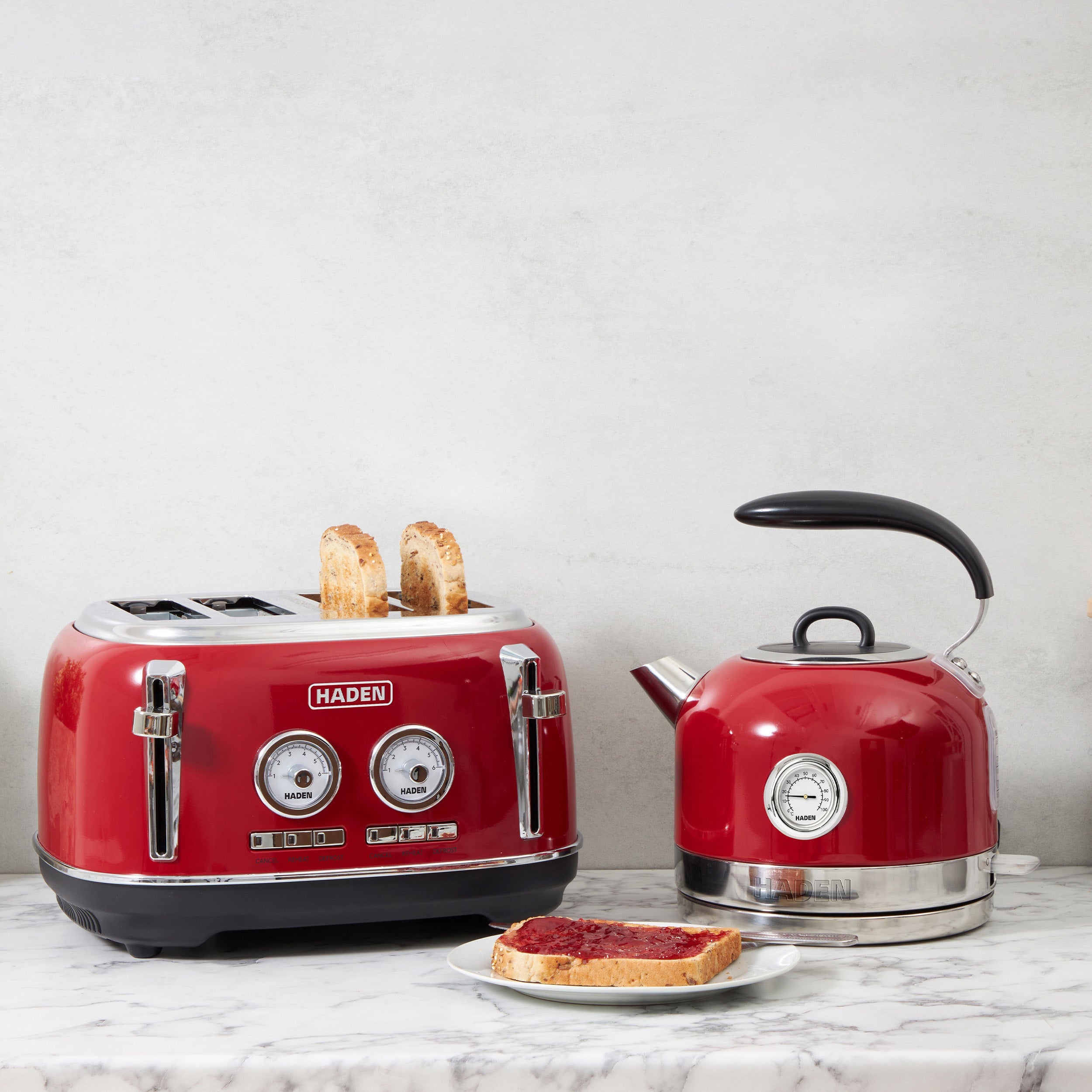 Bouilloire et grille-pain Haden Jersey Rectory Red Bundle