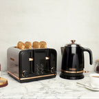 Ensemble bouilloire et grille-pain Salcombe noir et cuivre