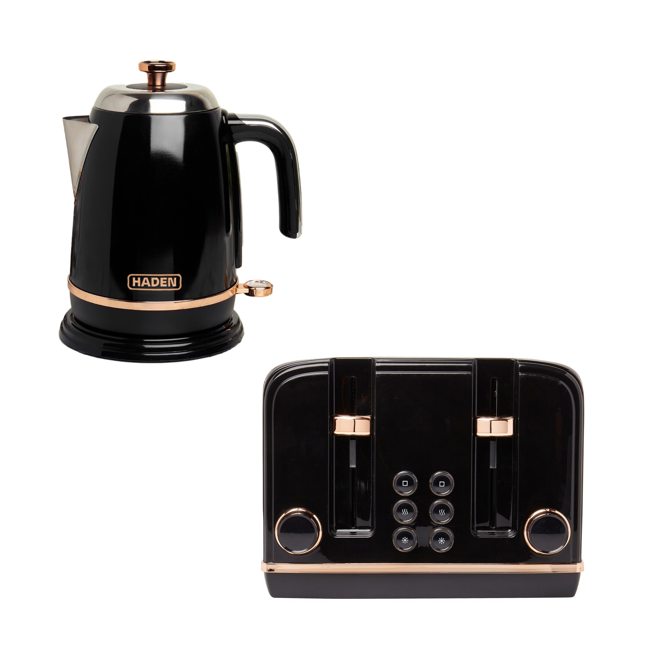 Ensemble bouilloire et grille-pain Salcombe noir et cuivre
