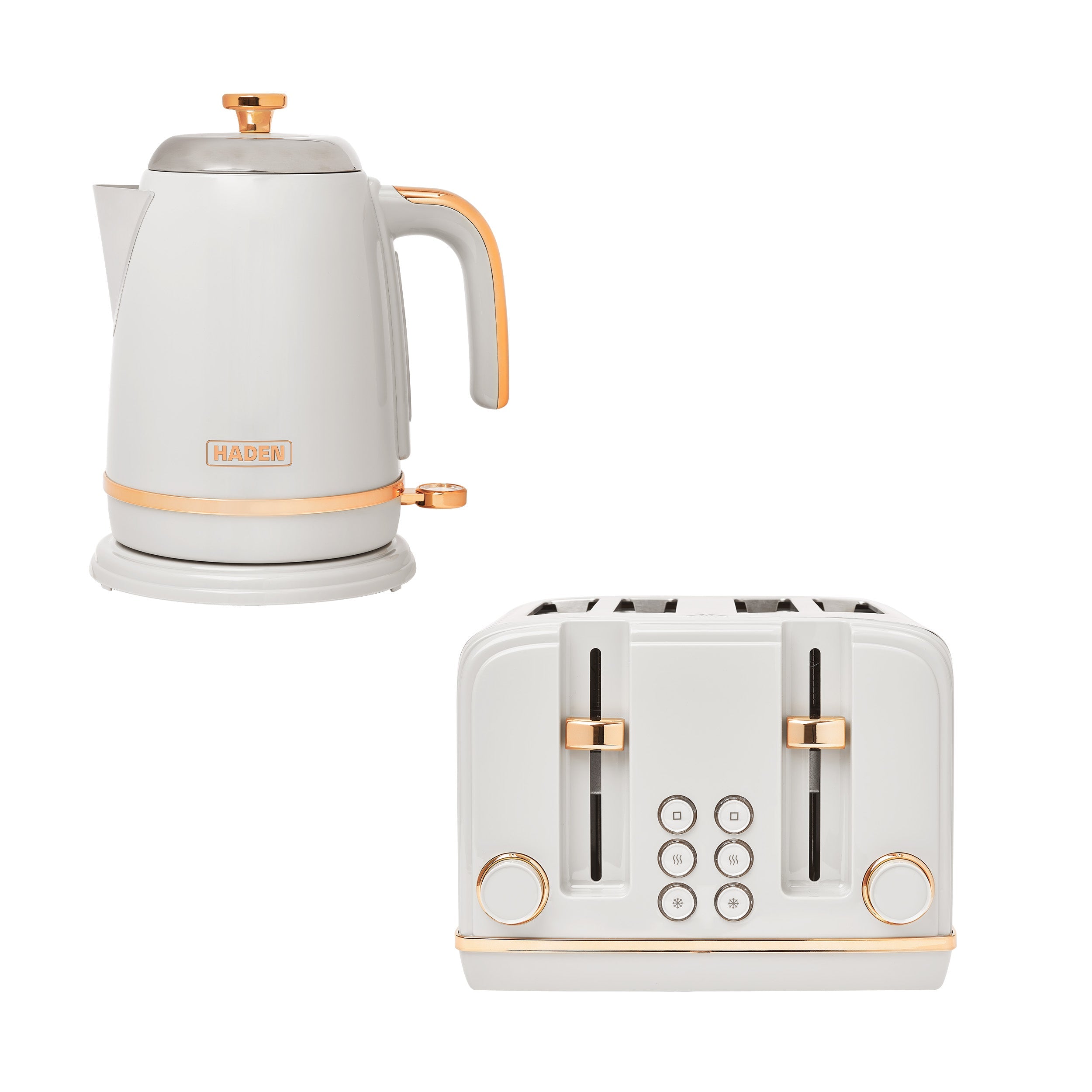 Ensemble bouilloire et grille-pain Salcombe gris et cuivre