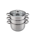 Cuiseur vapeur Essential en acier inoxydable de 18 cm avec couvercle en verre 